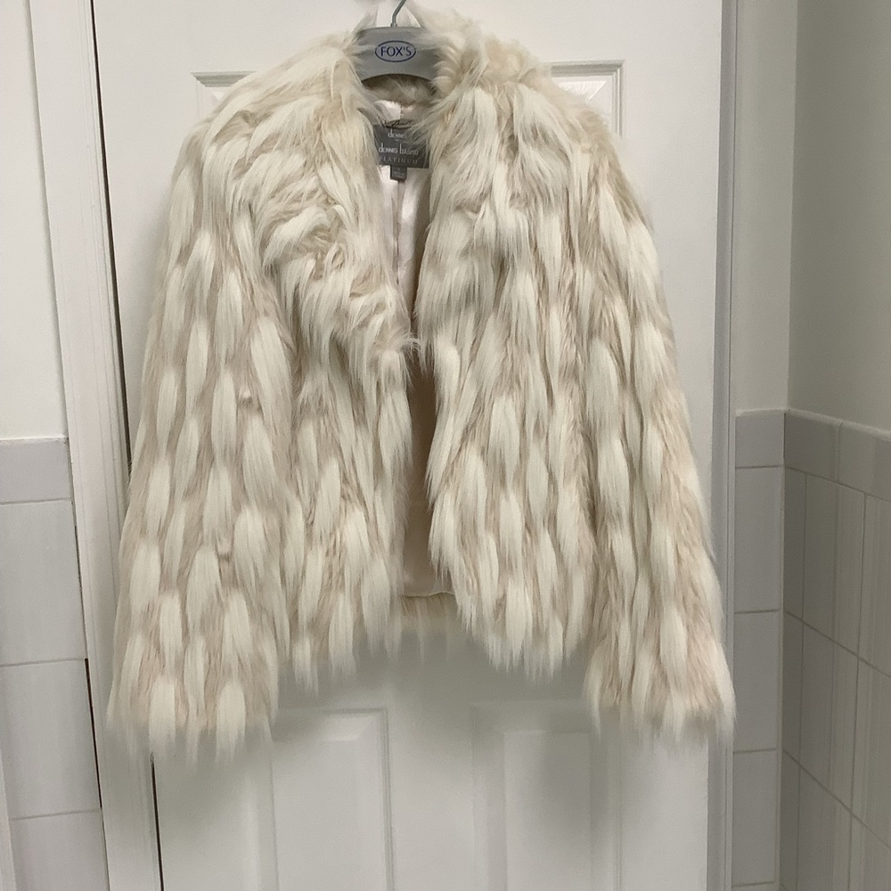 Dennis Basso Platinum Faux Fur Jacket